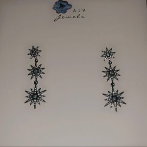 Black burst earrings